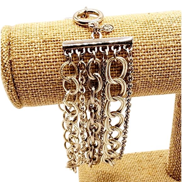NWT Premier Designs Chain Reaction Bracelet 6 Strand Silver Tone Toggle Y2K - Picture 1 of 6